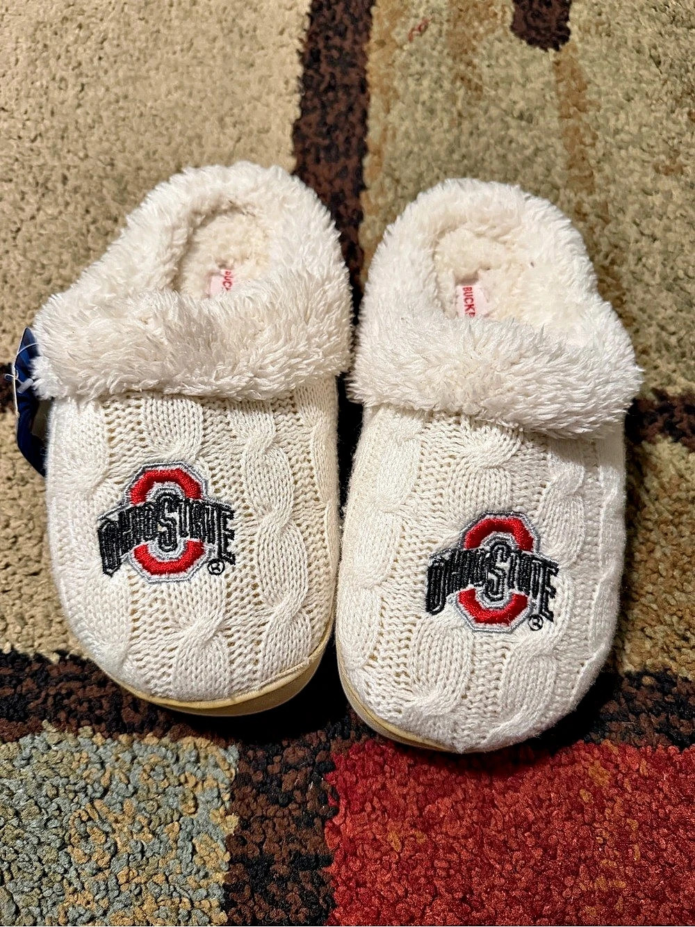 Ohio State Buckeyes Cable Knit Slippers size 4